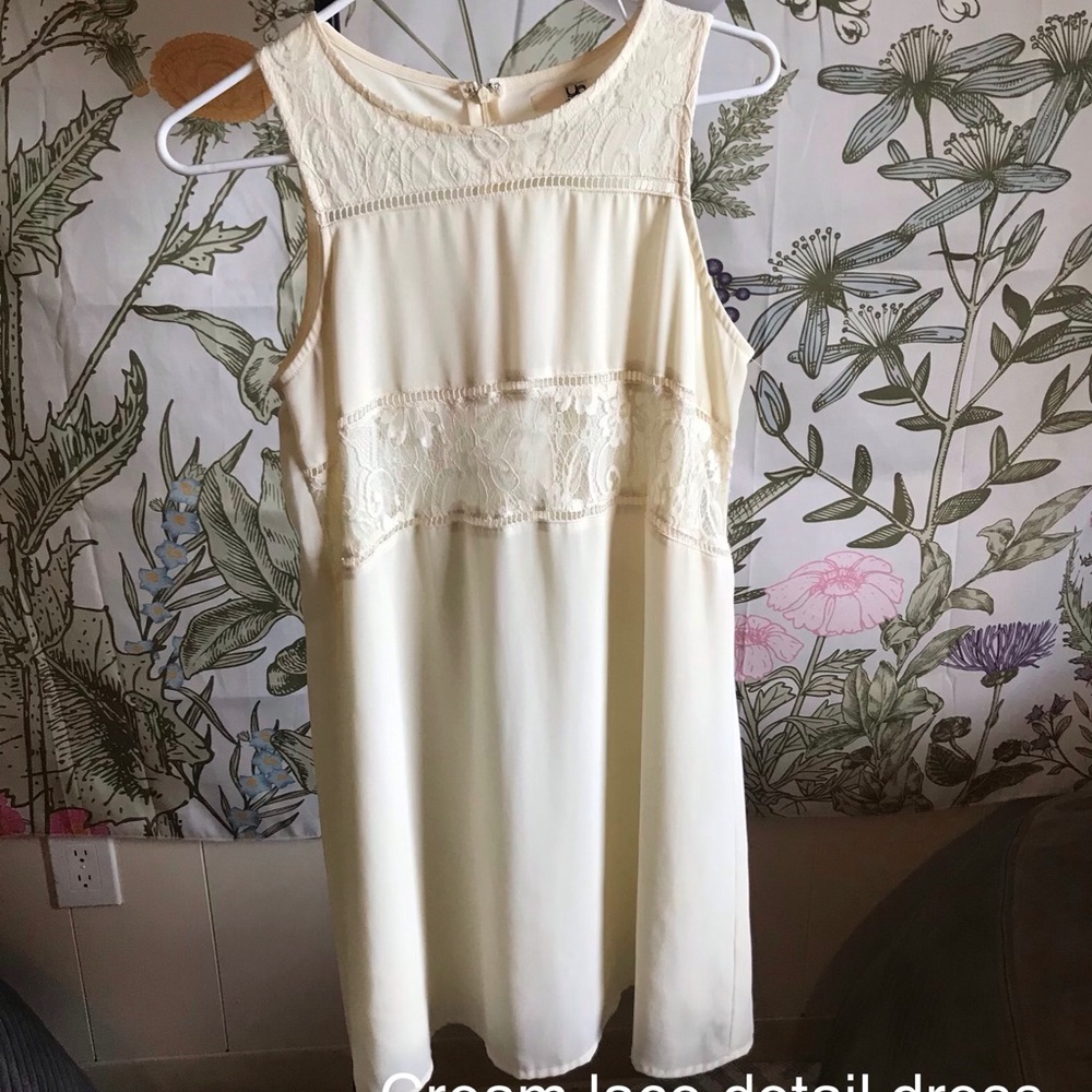 Cream lace detail dress